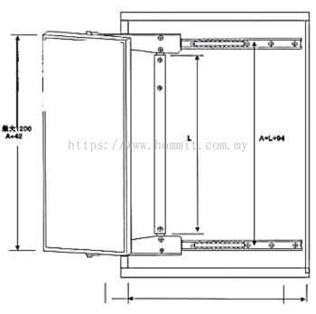 18" Wardrobe Mirror Slide