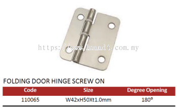 Folding Door Hinge Screw On - 110065
