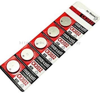 Maxell CR2032 3V Lithium Coin Cell Battery 5 Pcs