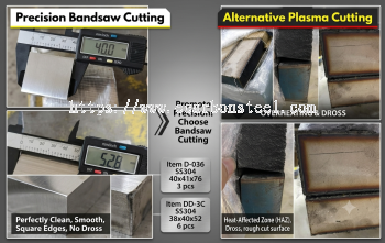 Bandsaw Cutting | Precision Cutting on Stainless Steel SUS304L SUS316L Plates 