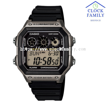 ae-1300wh-8a casio digital men resin band sliver  watch