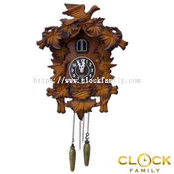 Kairos Brown Wooden Case Automatic Night Shut Off Sensor Cuckoo Clock KW9501-1
