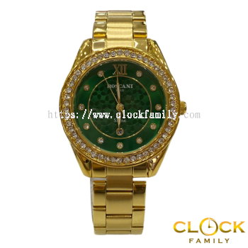 Roscani Green Dial Gold Stainless Steel Band Fashion Ladies Watch BLS105N7