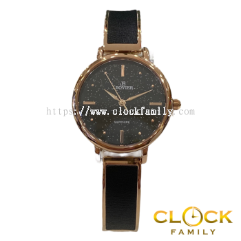 J.Bovier Fashions Black Gold Sapphire Glass Analog Ladies Watch B29-6508-RGKB