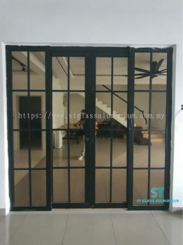 Bronze Mirror Hanging Sliding Door 