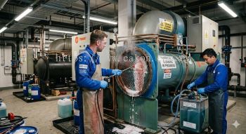 Chemical cleaning for chiller units