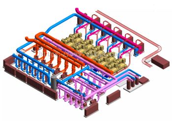Chiller plant room layout and schematics