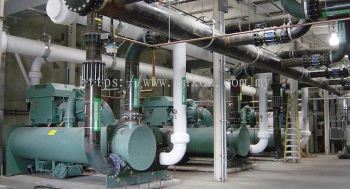 Complete chiller plant room mechanical setup