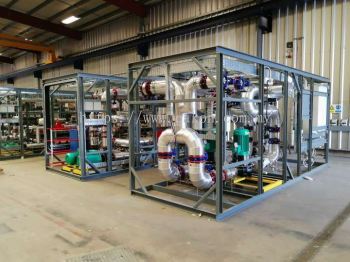 Skid-mounted chiller plant installation