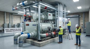 Commercial centrifugal chiller installation