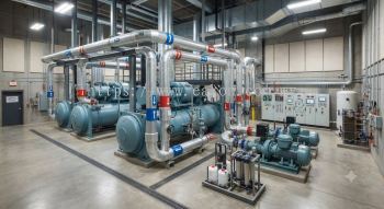 Commercial chiller plant room design and setup