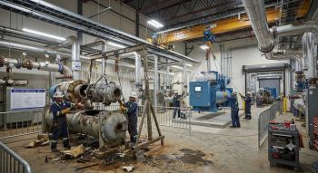 Centrifugal chiller dismantling and installation