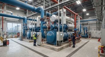 District cooling centrifugal chiller installation