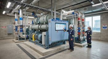 Dual compressor centrifugal chiller installation