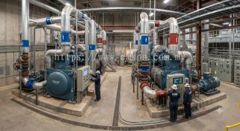 Heavy tonnage water-cooled chiller installation
