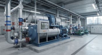 Large capacity centrifugal chiller setup