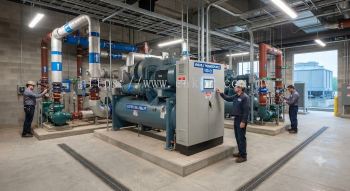 Variable frequency drive centrifugal chiller installation