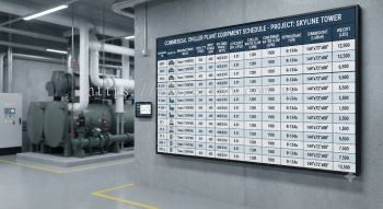 Commercial chiller equipment schedule design