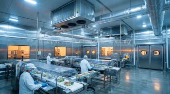 Food processing hygienic HVAC chiller setup