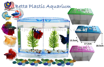 L-7150 Betta Plastic Aquarium Ikan bekas 17.2cmx13.5cmx18.5cm - BETTA