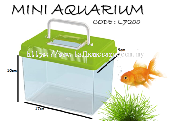 L7200 Plastic Fish Aquarium Ikan Bekas (Middle Size) 27cm x 17cm x 18cm Made In Malaysia
