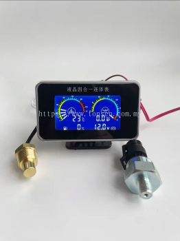 LCD 4IN1 TEMPERATURE METER OIL,FUEL,WATER & VOLT