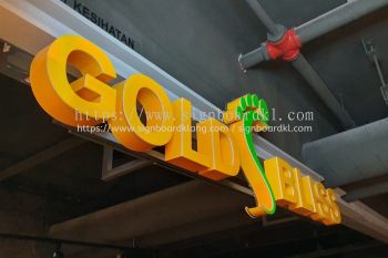 Gold Bliss Acrylic 3D Box Up Lettering Signage at Plaza Sungai Wang