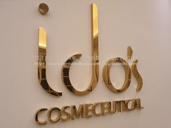 ido's Cosmeceutical - Stainless Steel 3D Box Up Lettering Indoor Signage at Johor Bahru