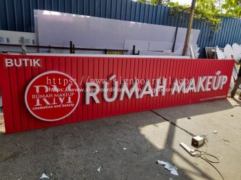 Rumah Makeup Aluminium Trim Base With 3D LED Frontlit Lettering And Logo Signage At Kuala Lumpur