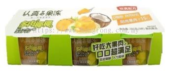 CLEVER MAMA 3'S 95G FRUITS JELLY CUP GIFT PACK-PINEAPPLE WI/NATA DECOCO巧妈妈认真果冻 多肉椰椰 果肉果冻(3*95G)