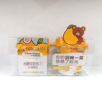 CLEVER MAMA 2'S 100G FRUITS MILK PUDDING CUP-ASST PULP巧妈妈 水果牛奶布丁什锦果肉(2*100G)