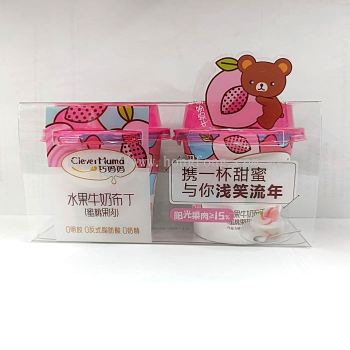 CLEVER MAMA 2'S 100G FRUITS MILK PUDDING CUP-PEACH PULP巧妈妈 水果牛奶布丁蜜桃果肉(12*(2*100G))