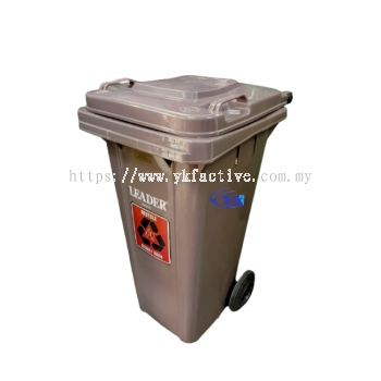 Leader 120L Mobile Garbage Bin (Brown)