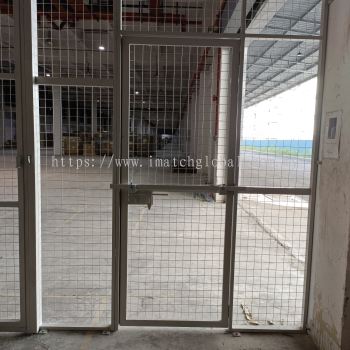 factory swing door with stop bar