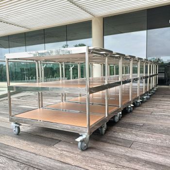 stainless steel hotel food trolley 
