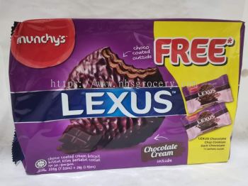 MUNCHY'S LEXUS CHOC COATED CREAM BISC 200G FOC.2PEK CKS 巧克力涂层夹心饼