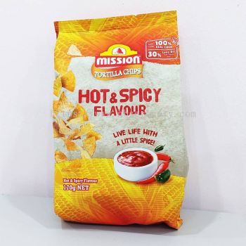 MISSION TORTILLA CHIPS HOT&SPICY 170G