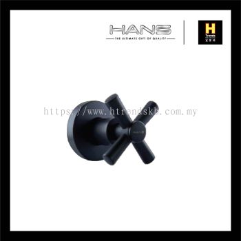 Hans Brass Chrome Wall Flange Stop Cock (Black) HSC12017BL