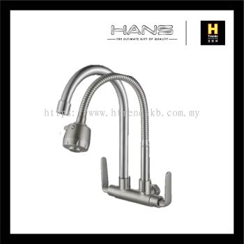 Hans Single Flexi and U Spout Wall Kitchen Tap HWST36383