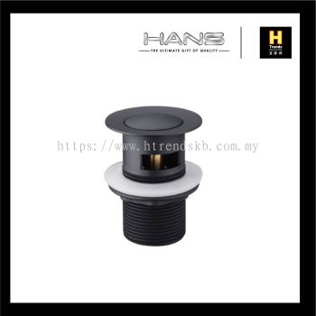 Hans Pop Out Waste With Overflow (Black) HW802BL