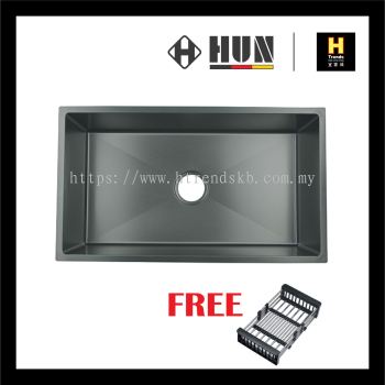 HUN 304 Nano Stainless Steel Kitchen Sink - Single Bowl (Nano Titanium) HKS309