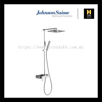 Johnson Suisse Single Lever Wall-Mounted Shower Mixer Column Set With Panel and Button Diverter (WBFA301216CP)