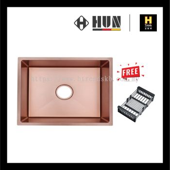 HUN 304 Nano Stainless Steel Kitchen Sink - Single Bowl (Nano Rose Gold) HKS513