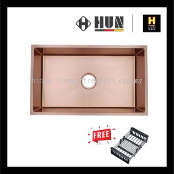 HUN 304 Nano Stainless Steel Kitchen Sink - Single Bowl (Nano Rose Gold) HKS509