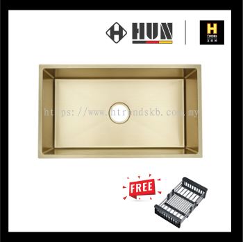 HUN 304 Nano Stainless Steel Kitchen Sink - Single Bowl (Nano Gold) HKS409