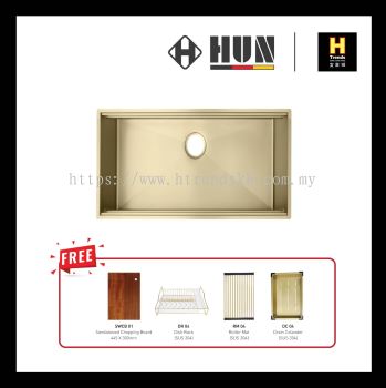 HUN Workstation Kitchen Sink with Nanotech (Nano Gold) HKS436