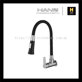 Hans Black Dual Function Wall Sink Tap HWST36370
