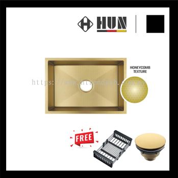 HUN Honeycomb Nanotech Kitchen Sink - Single Bowl (Nano Gold) HKS442