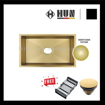 HUN Honeycomb Nanotech Kitchen Sink - Single Bowl (Nano Gold) HKS443