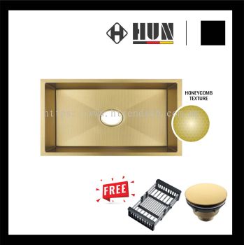 HUN Honeycomb Nanotech Kitchen Sink - Single Bowl (Nano Gold) HKS444